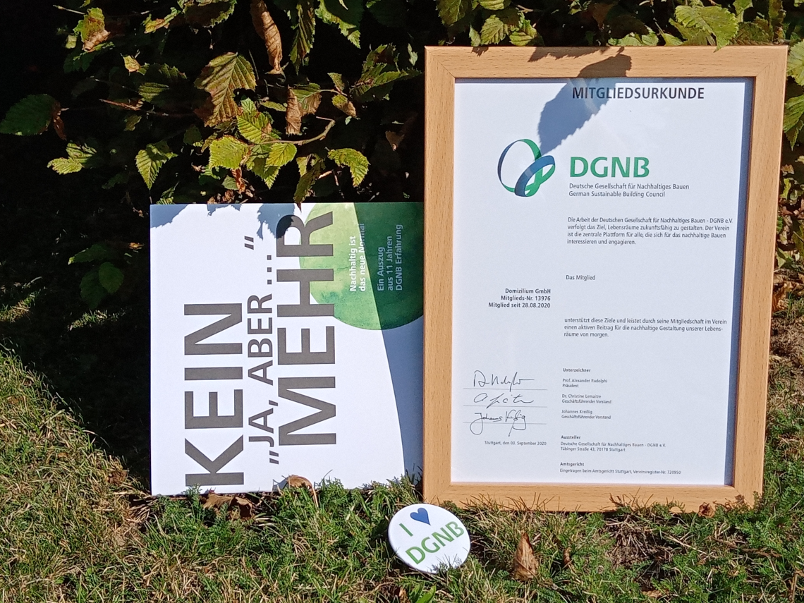Die Domizilium GmbH ist Mitglied der DGNB